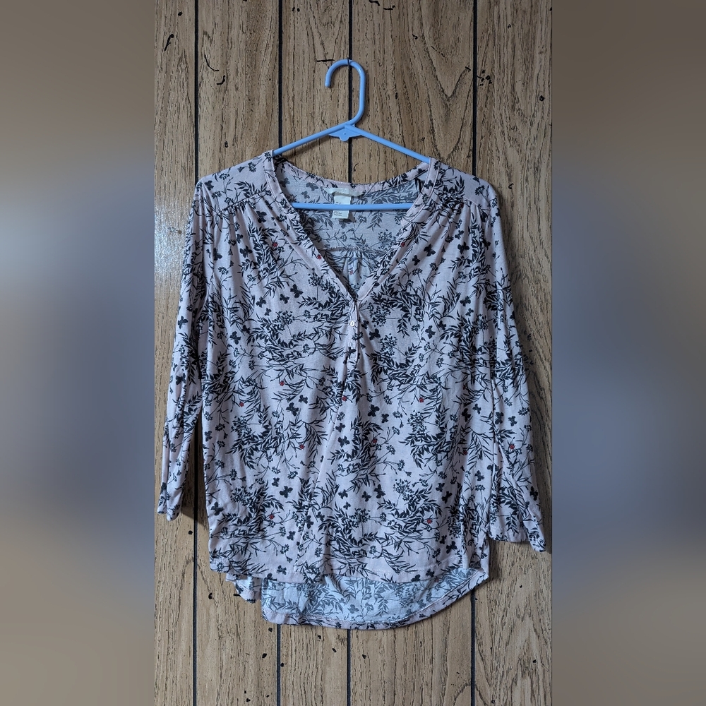 H&M 3/4 Sleeve Butterfly Blouse